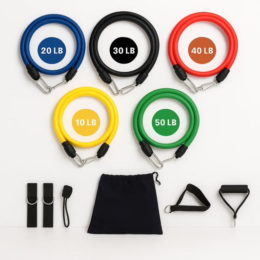 Natural Latex Resistance Tube Band Set (5 Levels) — PT-Approved for Rotator Cuff Repair