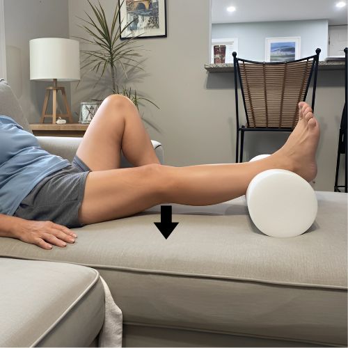KneEXT — Foam Roller with Heel Cut-Out | Total Knee Replacement Recovery
