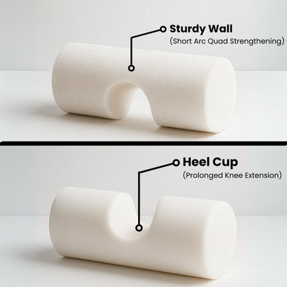 KneEXT — Foam Roller with Heel Cut-Out | Total Knee Replacement Recovery
