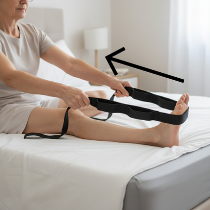 Non-Elastic Yoga Stretch Strap — PT-Approved for Total Knee Replacement Recovery