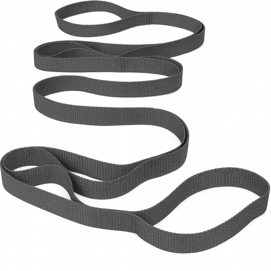 Non-Elastic Yoga Stretch Strap — 10 Numbered Loops, 75″ Heavy-Duty Nylon